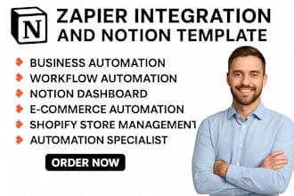 build e commerce automation dashboard in notion and integrate app in zapier