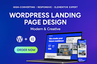build a modern responsive wordpress landing page using elementor, slider, banner