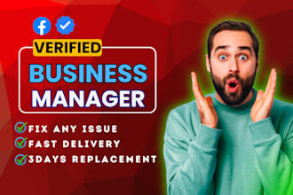 create fresh verified fb business manager and ad account