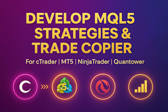 develop mql5 strategies or trade copier for ctrader, mt5, ninjatrader, quantower