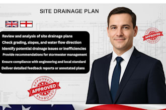 design storm water drainage plan and pipe network with plan and profile