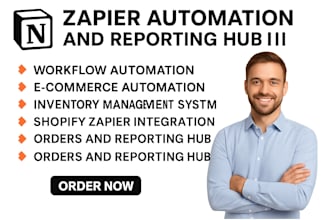 design smart notion hub for orders,inventory and report with zapier automation