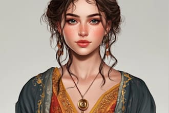 do realistic portrait illustration in any background