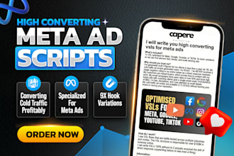 write you high converting vsls for meta ads