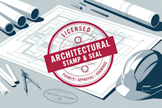 provide licensed architectural  stamp and certified architect seal for permits