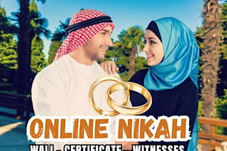 perform online nikah ceremony with islamic certificate according to sunnah