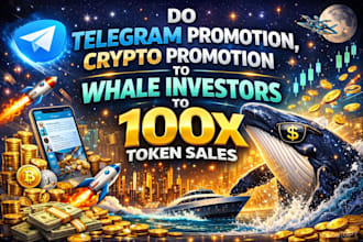 do telegram promotion, crypto promotion to whale investors to 100x token sales