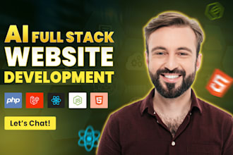 ai website development as full stack web developer, front end, backend developer