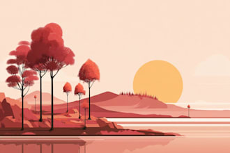 illustrate a surreal landscape or city drawing