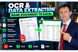 build ocr automation for PDF to excel CSV or json