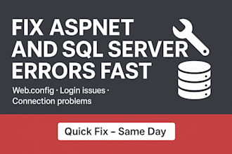 fix asp net web forms and sql server errors quickly