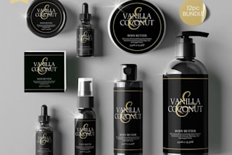 design custom beauty product labels for skincare, haircare, and body care