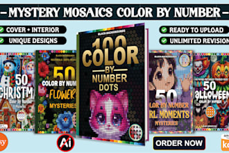 unique mystery mosaics colour by number pages