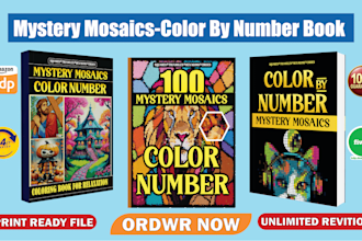 unique mystery mosaics colour by number pages