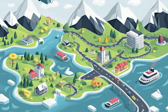 create 2d vector or isometric map