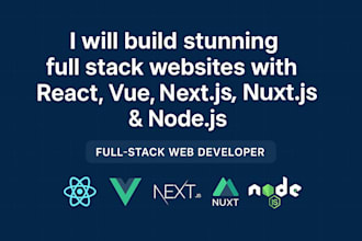 develop responsive websites with react,next vue,nuxt tailwind