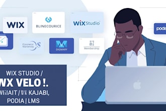 wix website wix studio wix velo wix online course website kajabi podia migration