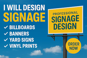 design retractable banner, signage, billboards, yard signs, and vinyl prints