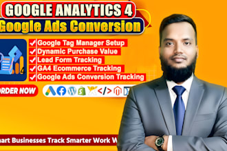 setup google analytics 4,  ga4 ecommerce tracking ads, conversion tracking