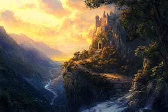 do fantasy landscapes and scenery art