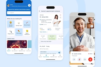 develop telemedicine web app, healthcare app, gym fitness app, pharmacy web app