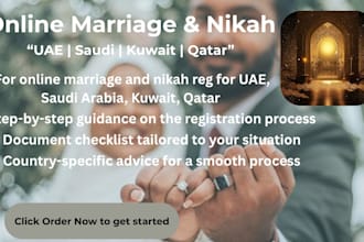 guide you for online marriage and nikah reg for uae, saudi arabia, kuwait, qatar