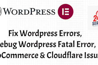 debug and fix wordpress fatal errors, woocommerce bug problems