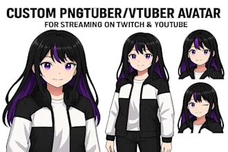 design custom pngtuber and vtuber avatars for twitch and youtube streaming
