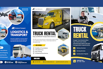 do truck logistic banner design car detailing transportation digital flyer
