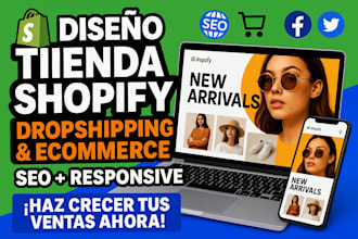 diseño de tienda shopify, dropshipping ecommerce y creación de sitio web