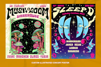 create a custom illustrated concert poster