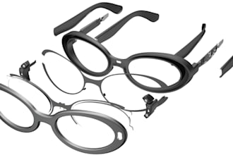create sunglasses and eyewear 3d cad for cnc, stl and manufacturing