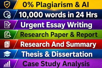 do urgent essay writing, summary, case study and report writing
