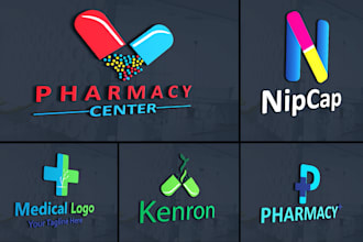 design a professional pharmacy logo with medical and health theme