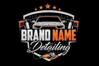 design unique logo for car wash and bin cleaning