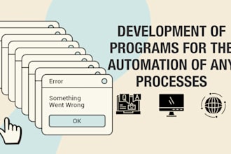 development of programs for the automation of any processes