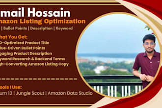 write an SEO optimized amazon listing title, bullets, and description