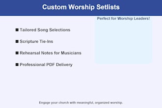 create custom worship setlists with scripture tie ins and rehearsal notes