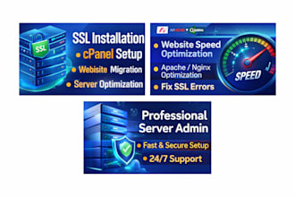 install SSL, setup cpanel hosting, and migrate your website