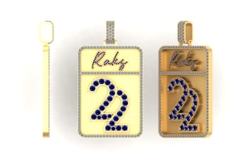 custom 3d pendant design , unique jewelry cad