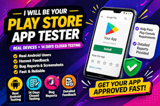provide 20 real testers for google play console closed testing