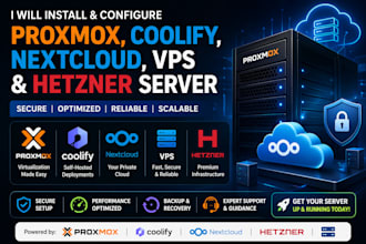 install and configure proxmox, coolify, nextcloud, vps and hetzner server