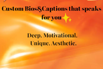 create unique and creative motivational bios and captions