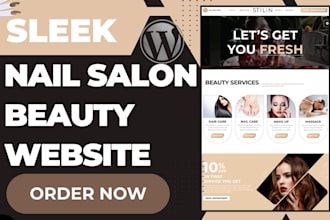 design a nail salon, acrylic nail booking, spa and beauty website
