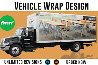 design box truck wrap, box trailer wrap, food truck wrap, vehicle wrap