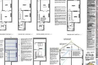 create UK building regulation drawings for hmo, loft conversions, and extensions