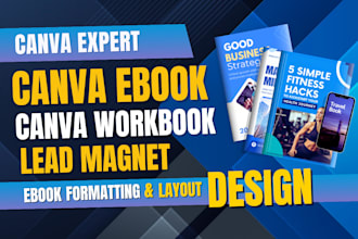 design canva ebook, canva workbook, and editable canva ebook