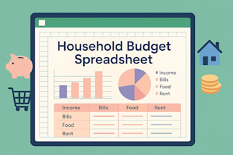 create full automation budget spreadsheet for household monthly income expenses