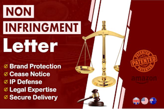write patent non infringement letter as legal counsel