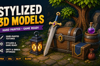design hand painted stylized 3d models and game assets